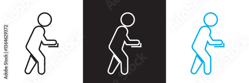 Elderly icon set collection. Vector illustration. isolated on white and black background. EPS 10
