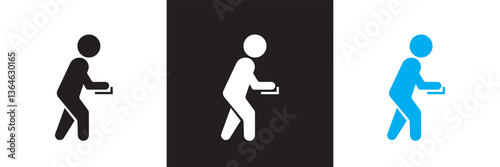 Elderly icon set collection. Vector illustration. isolated on white and black background. EPS 10