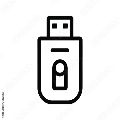 Portable Memory Essential USB Drive black Icon white background