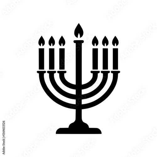 Menorah silhouette representing Hanukkah celebrations  
