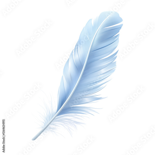 Elegant Light Blue Feather Design High-Resolution Image for Design Projects