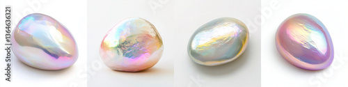 Obraz na płótnie collection of iridescent pebbles showcasing luxurious sheen and unique textures, perfect for decorative purposes or artistic inspiration w salonie