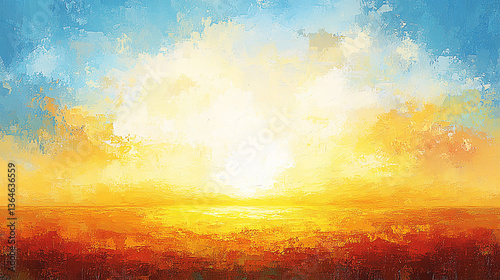Vibrant sunset over a tranquil landscape with colorful clouds and reflections on water