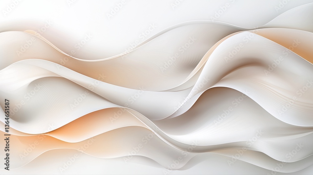 Fototapeta premium Abstract waves in soft hues create a flowing, elegant design perfect for backgrounds and creative projects.