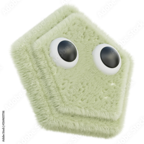 Fur Pentagon Character 3D Illustration