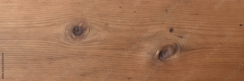 Fototapeta premium Texture of a Wooden Board: An detailed shot captures the intricate grain, knots, and warm tones of a wooden board.