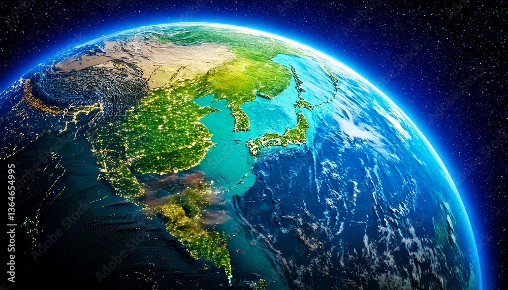 宇宙から見た地球の中の日本 宇宙から見た地球の中の日本