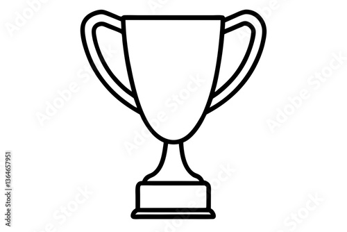 gold trophy cup design line art vector illustration