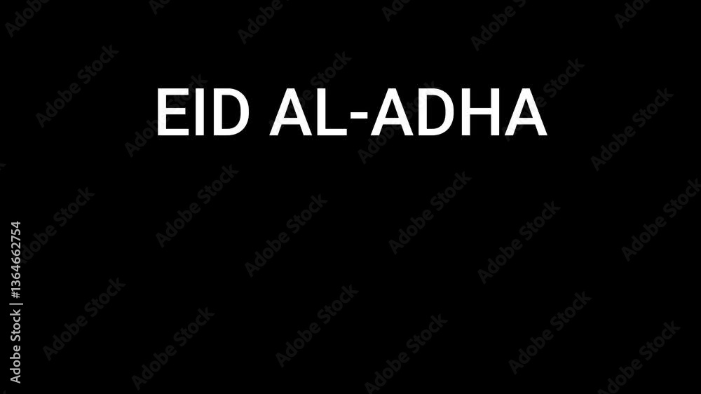 Eid Al-Adha Celebration Islamic Festival Greeting 3D Animated 4K Video on Black Background Eid Al-Adha Celebration Islamic Festival Greeting 3D Animated 4K Video on Black Background
