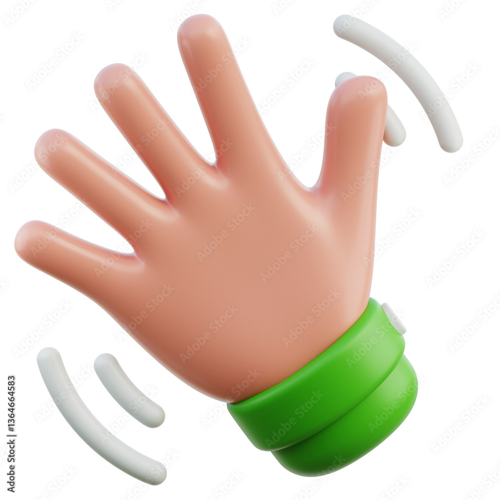 Obraz premium Waving Hand Gesture 3D Illustration