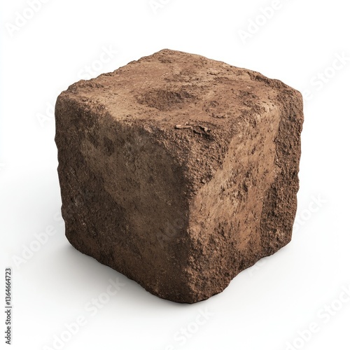 Cubed earth sample, isolated on white photo
