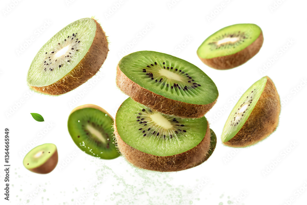 Fototapeta premium kiwi fruit on white background