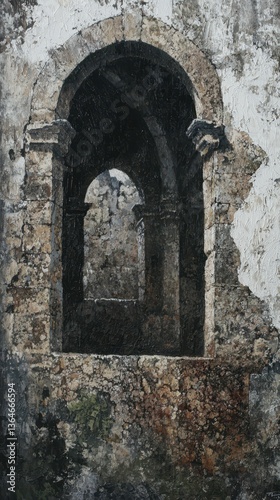 Crumbling Medieval Ramparts with Deep Textures and Weathered Details