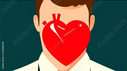man with heart