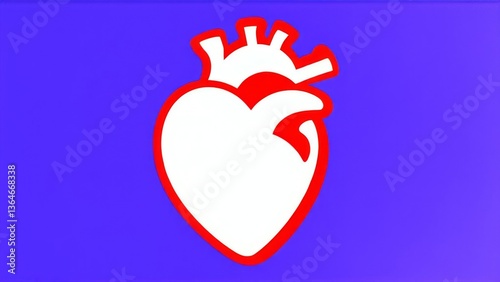 red heart with blue ribbon
