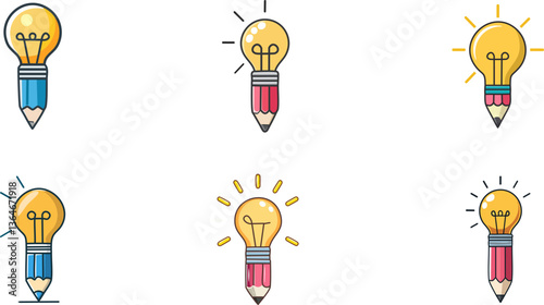 Pencil with Light Bulb icon