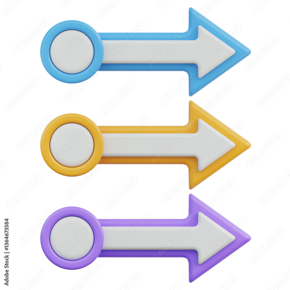 Obraz premium Arrows Infographic 3D Illustration