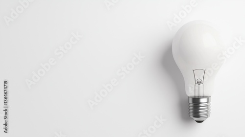 A single minimalist light bulb against a plain white background representing the power of the pursuit of new ideas and solutions