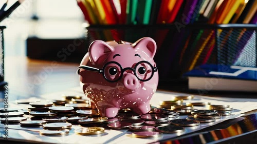 The Piggy Bank with Glasses