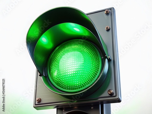 Green Traffic Light at Night, Urban Exploration Photography - Consent Signaled