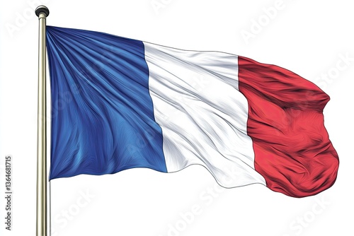 French flag waving proudly