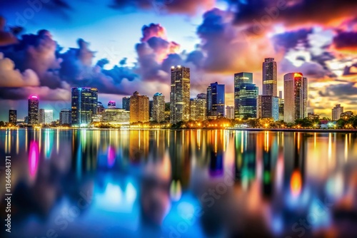 Miami Nightscape: Tilt-Shift Skyline & Bay