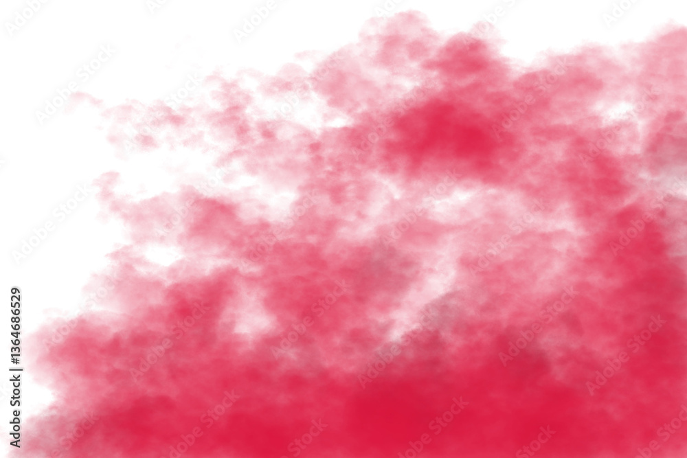 Fototapeta premium Red Smoke Cloud Explosion PNG on Transparent Background