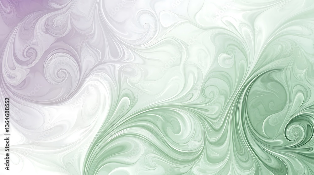 Abstract swirls with green, purple, and white. Abstract swirls with green, purple, and white.