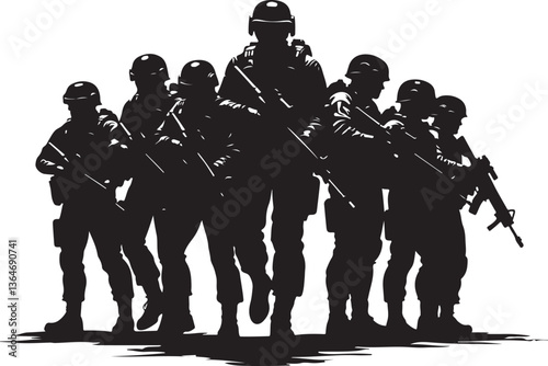 Soldiers Marching Silhouette