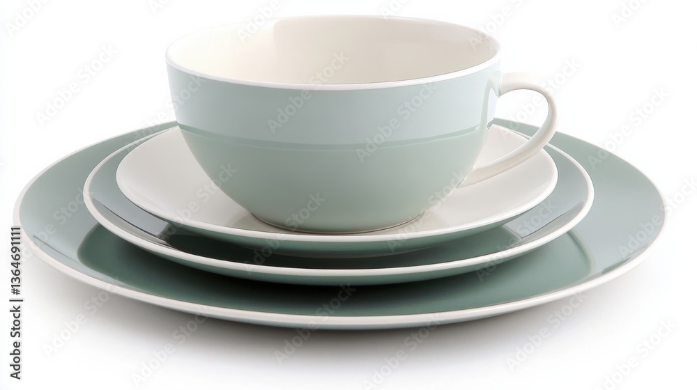 Elegant Table Setting with Minimalist Dishware in Soft Tones Elegant Table Setting with Minimalist Dishware in Soft Tones