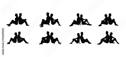 Couple Back to Back Silhouette - Relationship Conflict Concept