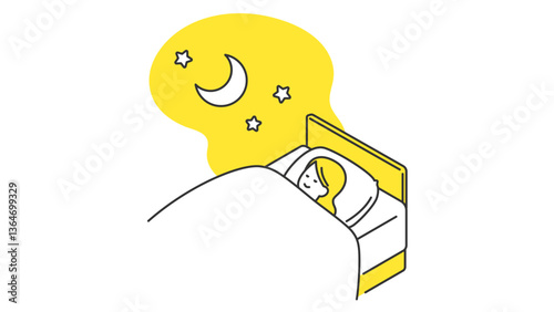 睡眠：ベッドで眠る女性