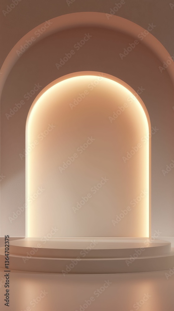 Fototapeta premium Minimalist Empty Stage Podium Scene for Contemporary Presentation