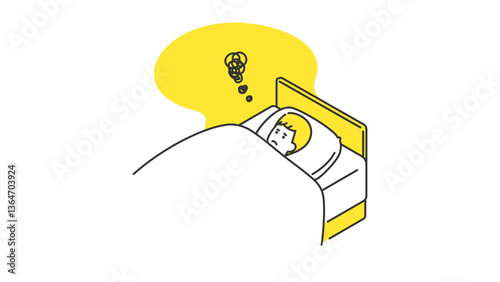 睡眠：なかなか眠れない男性