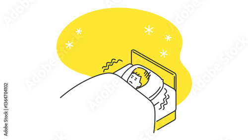 睡眠：冷えでなかなか眠れない男性
