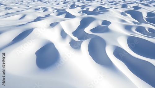 Abstract Snowscape: Aerial View of Rolling White Dunes