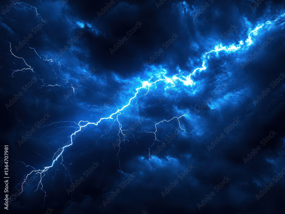 A blue sky with a lightning bolt in the middle A blue sky with a lightning bolt in the middle