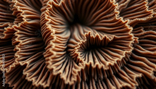 An Abstract Macro of a Brown Wrinkled Fungus Surface