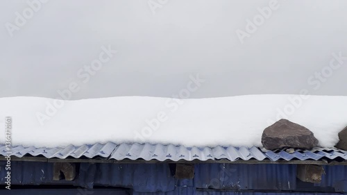 snow on the roof