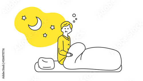 睡眠：夜中に目が覚めるシニア男性