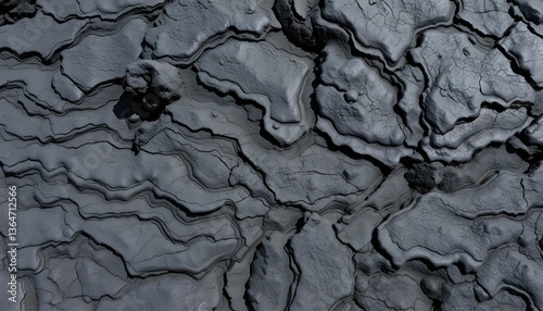 Monochrome Mudflat Landscape of Cracked Earth Texture