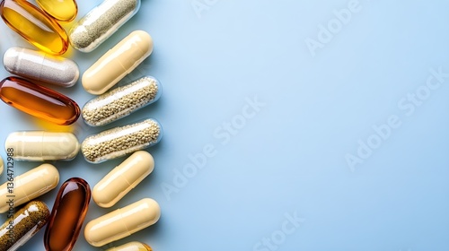 Detailed Close-Up of Multicolored Capsules.