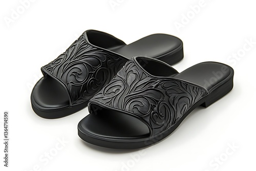 Chic Black Open-Toe Sandals with Modern Detailing.