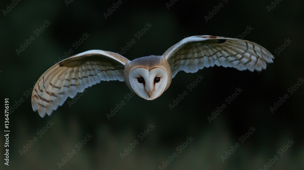 Fototapeta premium Nocturnal bird of prey in flight