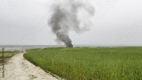 fair whether road in fields