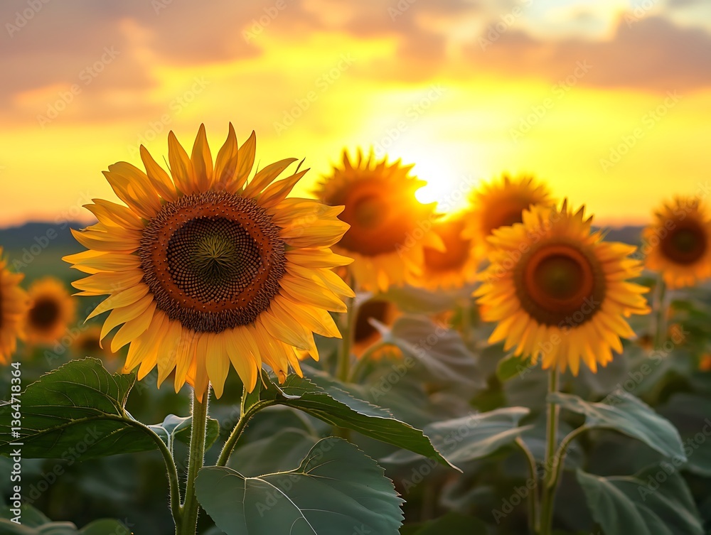 Obraz premium sunflower field in summer
