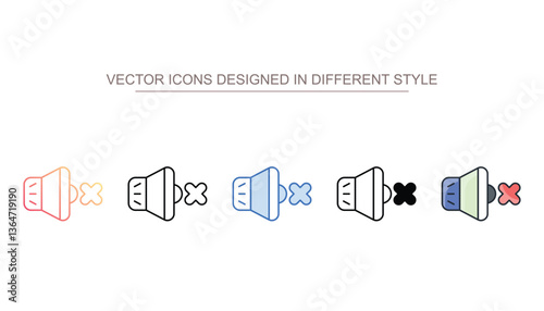 Mute icon design with white background stock illustration