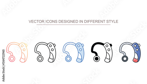 Hearing Aid icon design with white background stock illustration