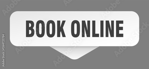 book online sticker. book online sign isolated on gray background