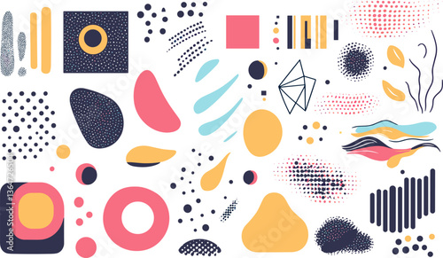Decoration elements collection. Colorful design abstract elements. Isolated vector shapes